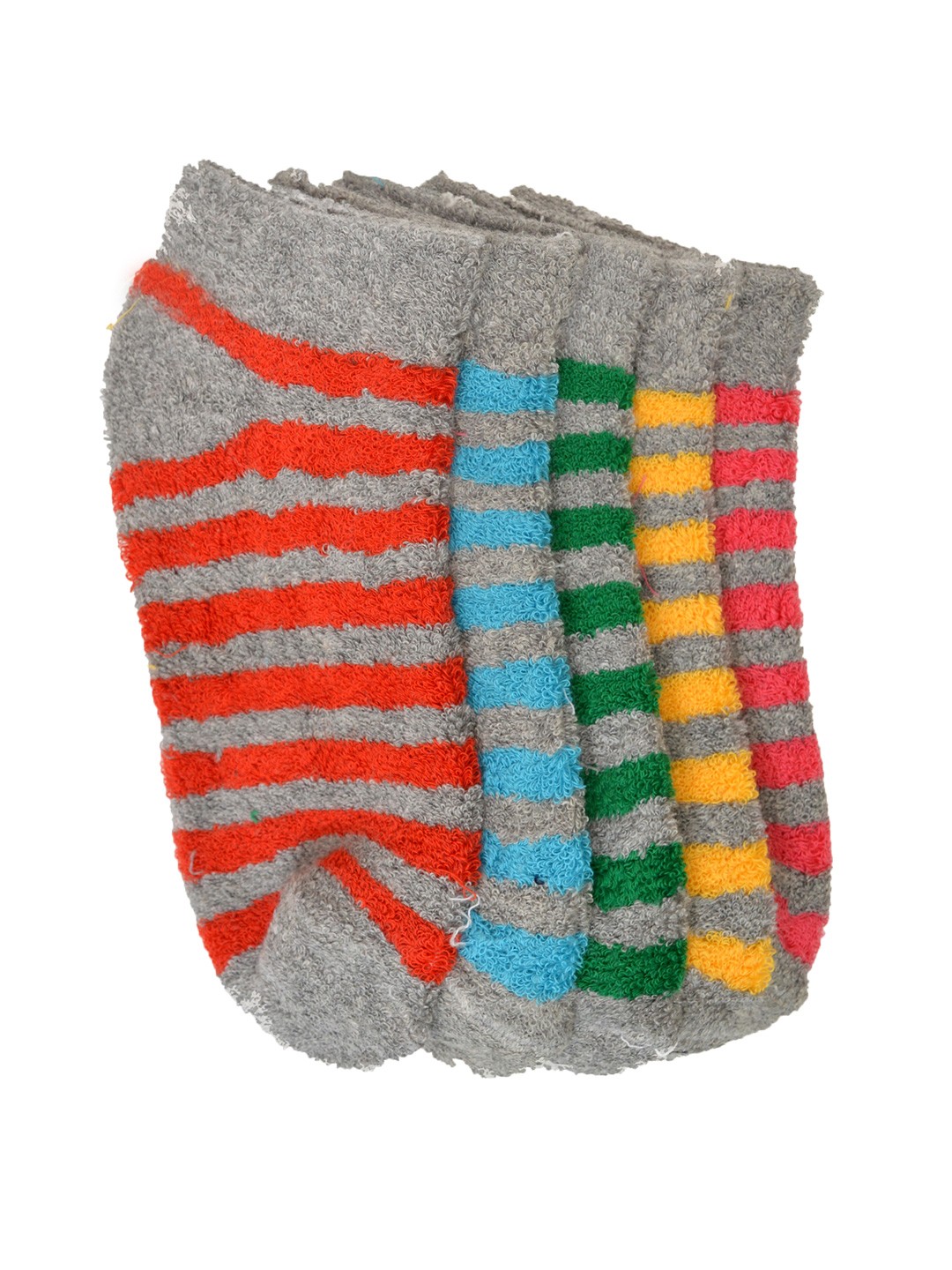 

MARC Unisex Set of 5 Striped Ankle-Length Socks, Multi