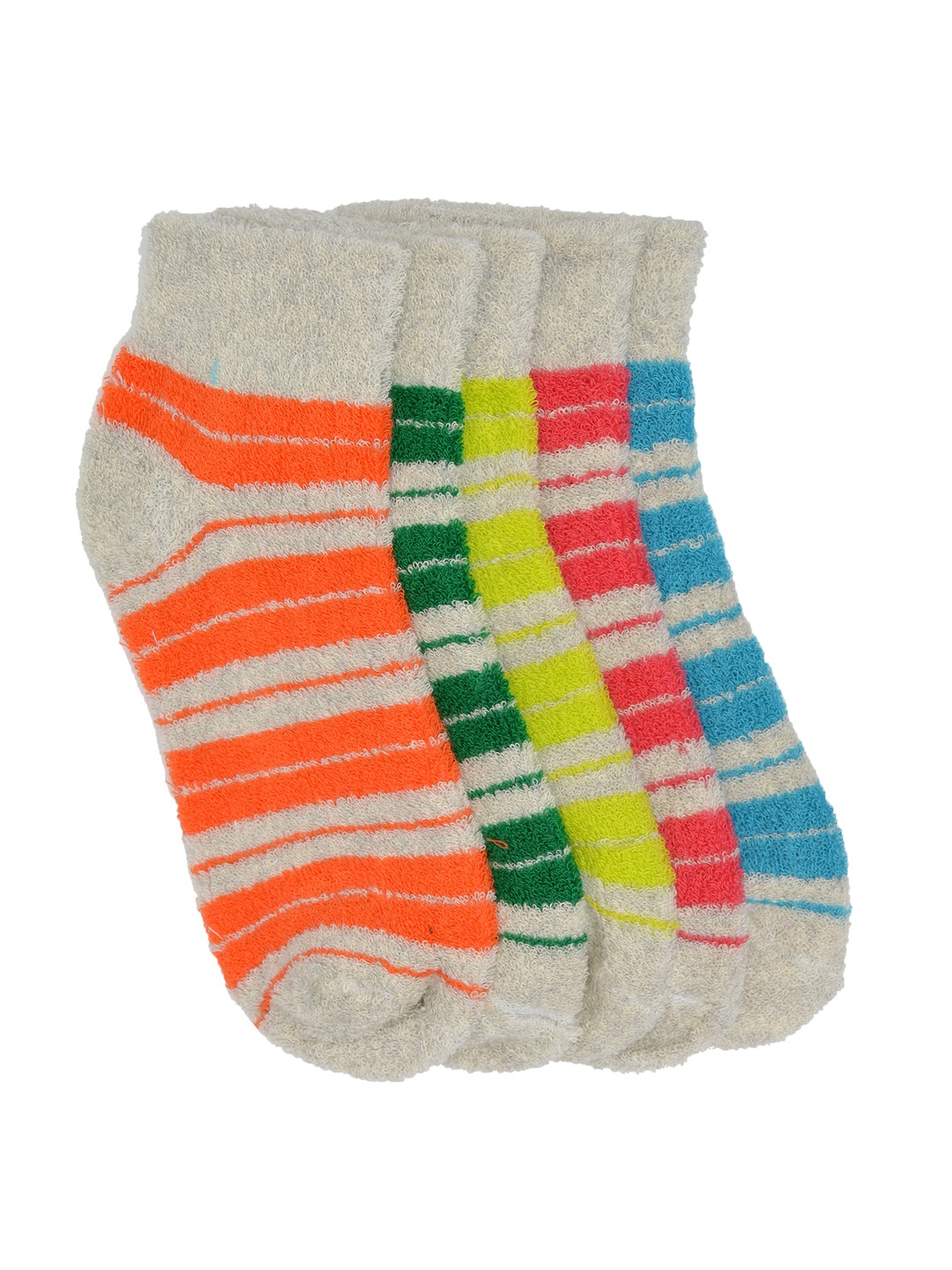 

MARC Unisex Set of 5 Striped Ankle-Length Socks, Multi