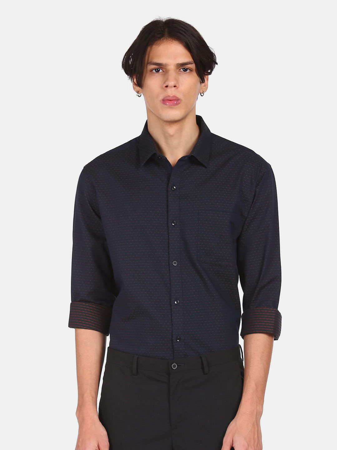 

Arrow Men Blue Printed Casual Shirt