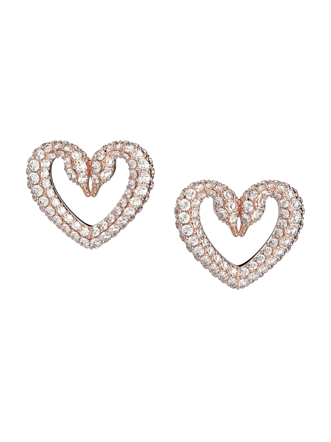 

SWAROVSKI Rose Gold Heart Shaped Studs Earrings