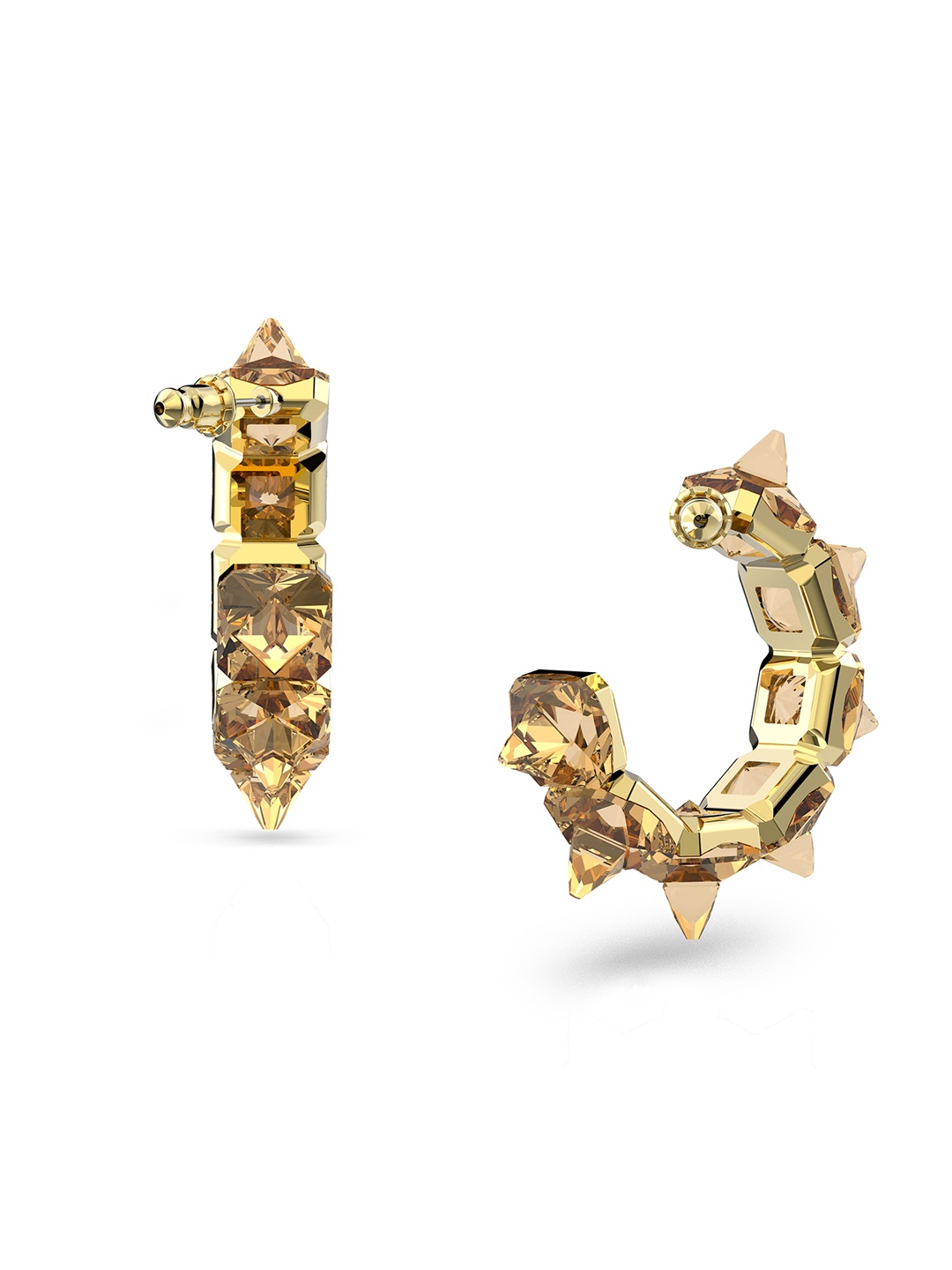 

SWAROVSKI Yellow Contemporary Half Hoop Earrings