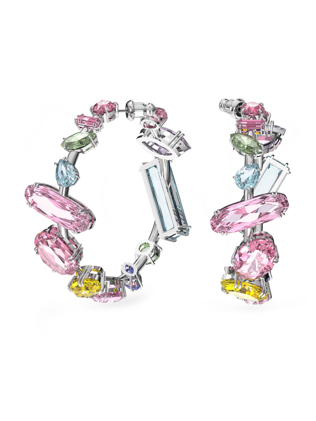 

SWAROVSKI Pink & Blue Quirky Hoop Earrings