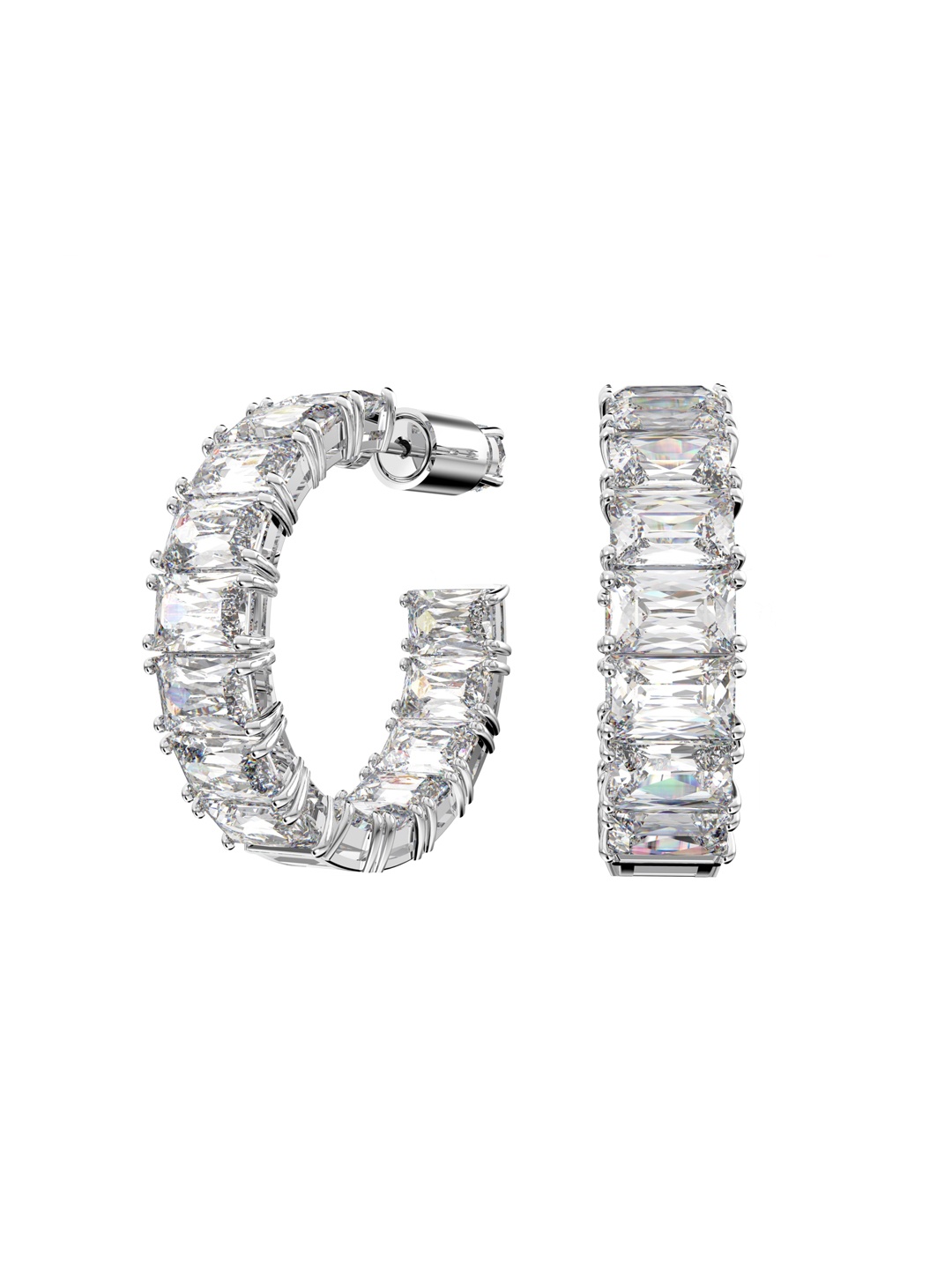 

SWAROVSKI Woman White Contemporary Half Hoop Earrings