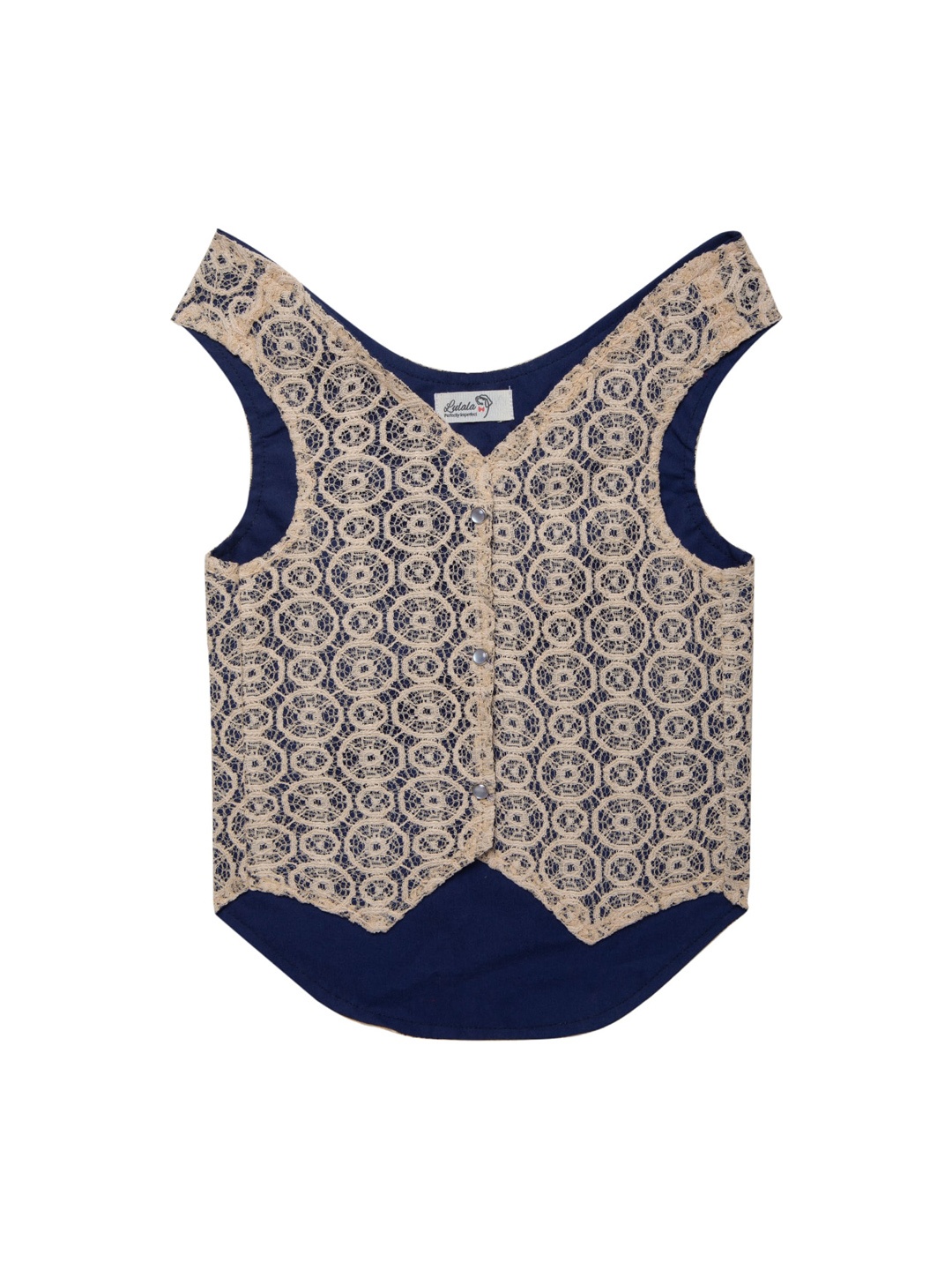 

Lulala Cream Coloured & Navy Blue Printed Dog Winter Bath Gown, Beige
