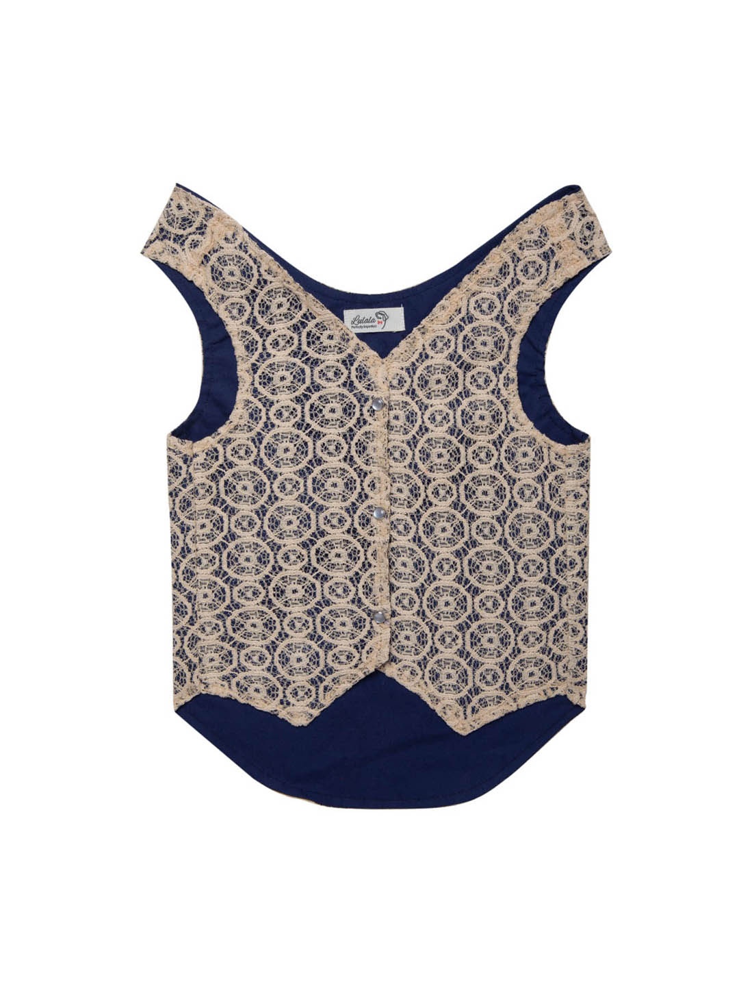 

Lulala Dog Cream & Blue Self Design Cotton Summer Jacket