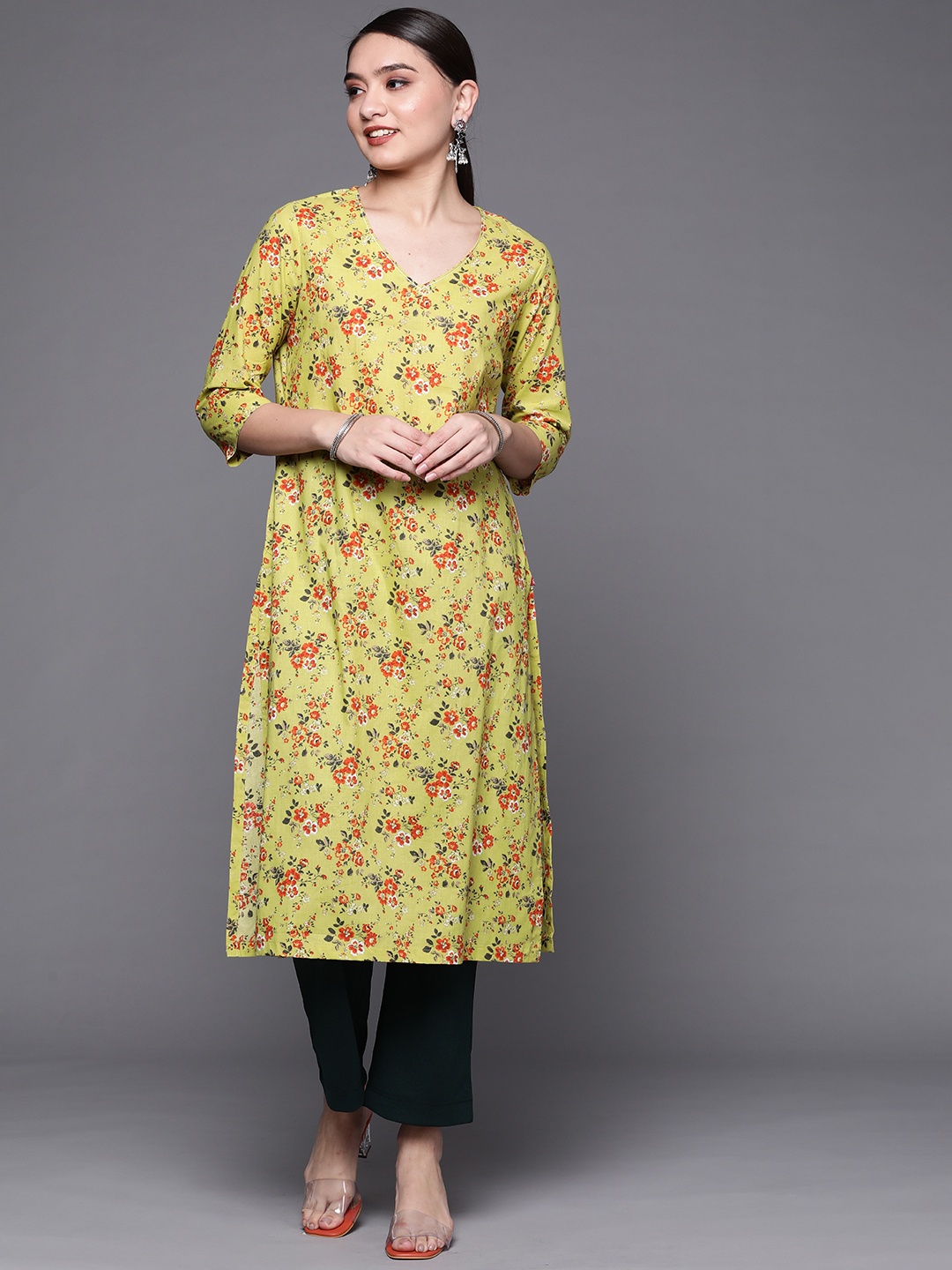 

Biba Women Assorted Pure Cotton Ethnic Motifs Printed Kurta