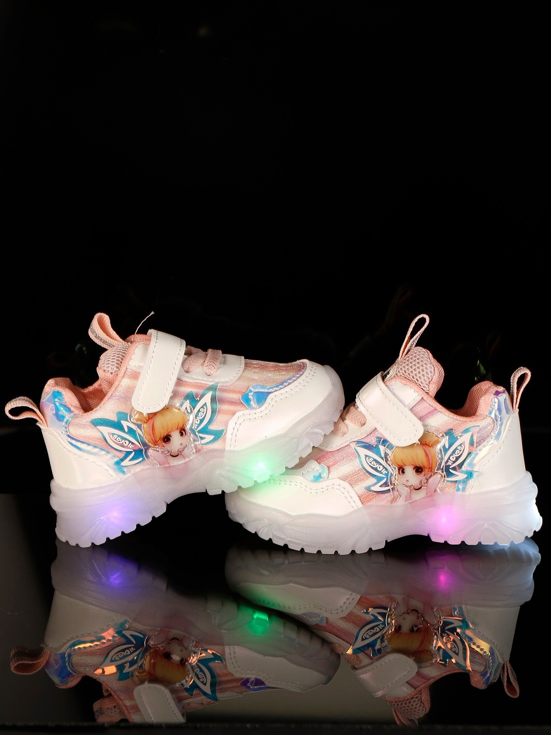 

PASSION PETALS Girls Pink Printed LED Sneakers