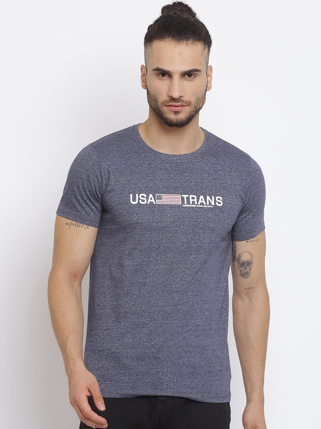 

MKH Men Blue Printed T-shirt