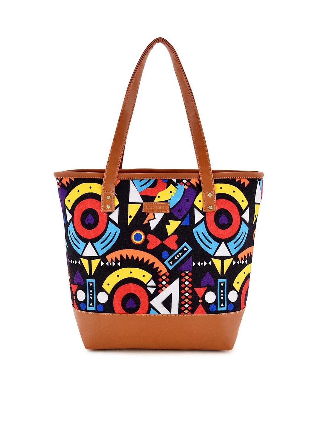 Lychee bags Brown Printed Shopper Tote Bag
