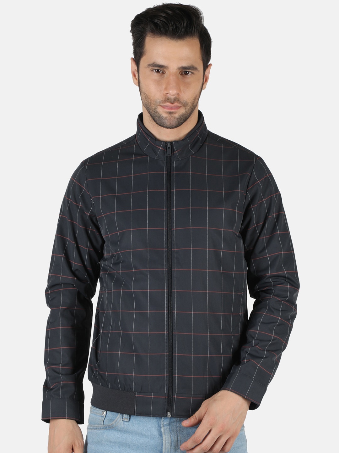

Monte Carlo Men Black Checked Bomber Jacket