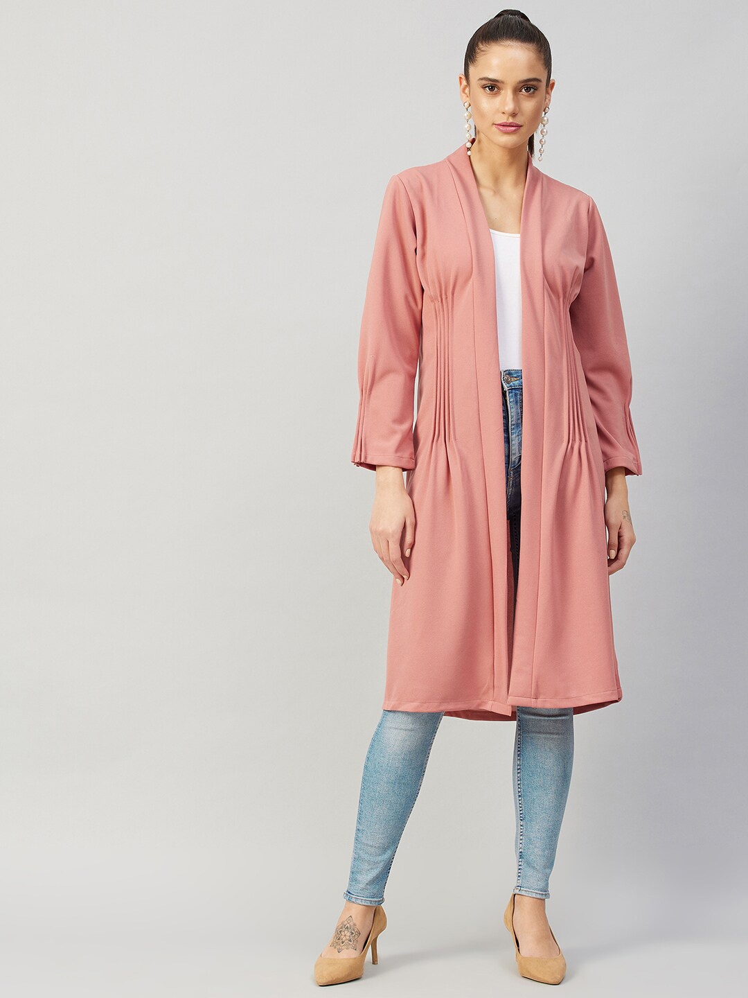 

Athena Women Pink Solid Front Open Shrug