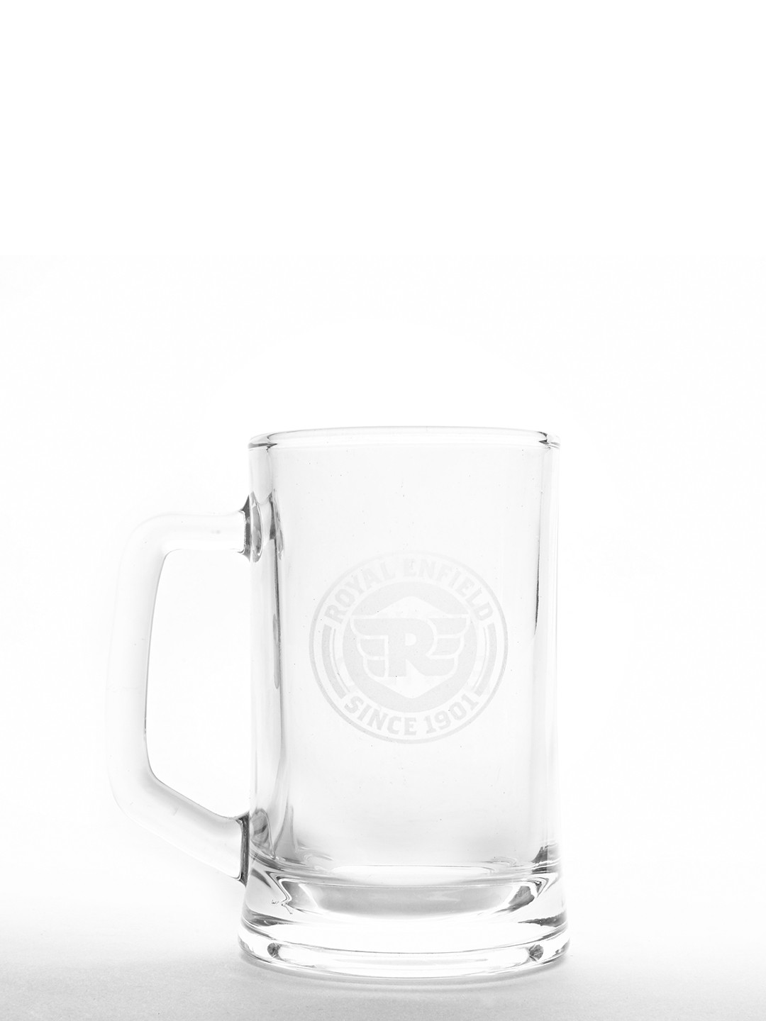 

Royal Enfield White Printed Glass Transparent Mug