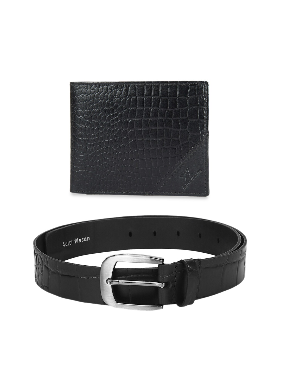 

Aditi Wasan Men Black Solid Genuine Leather Accessory Gift Set