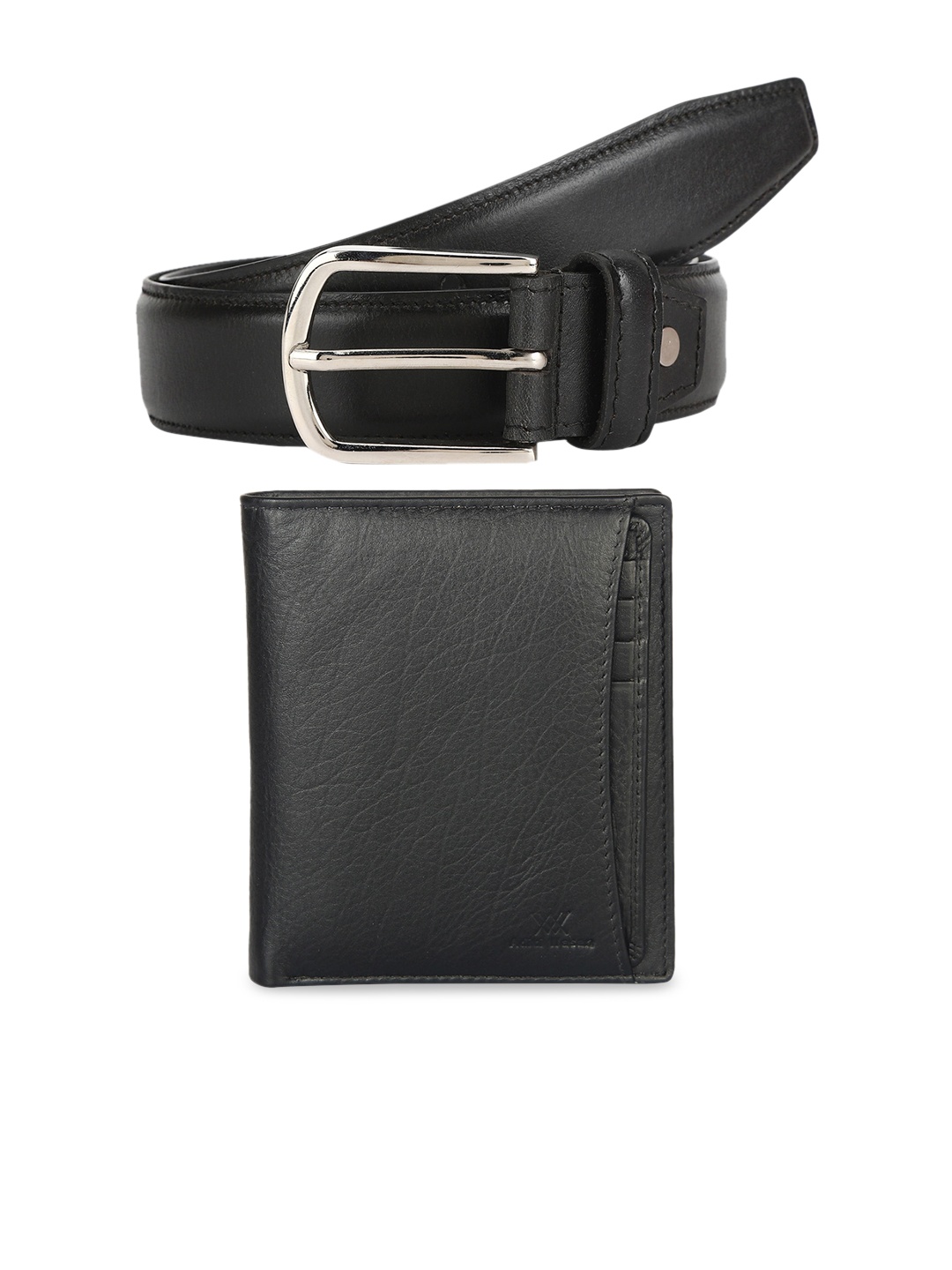 

Aditi Wasan Men Black Solid Genuine Leather Formal Belts & Wallet Accessory Gift Set