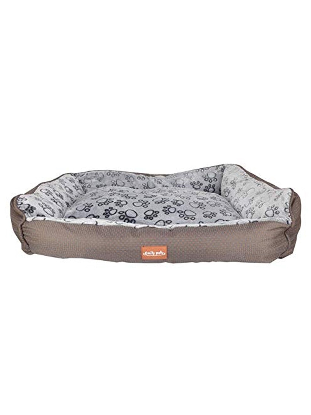 

Emily pets Brown & Grey Printed Self-Warming Pet Bed
