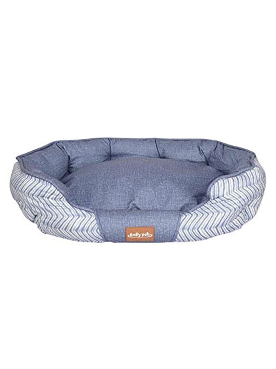 

Emily pets White & Blue Printed Cotton Warming Pet Bed
