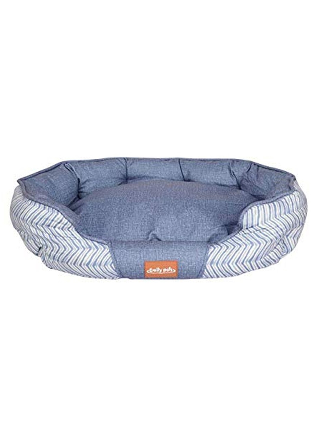 

Emily pets Blue & White Printed Cotton Self-Warming Pet Bed
