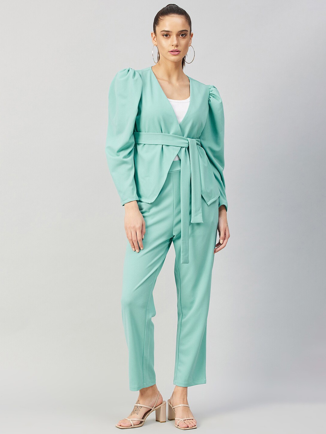 

Athena Women Sea Green Coat with Trousers