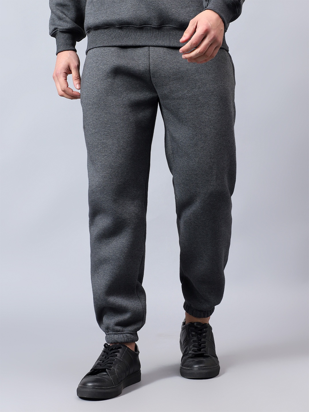 

Fitkin Men Fleece Solid Winter Joggers, Charcoal