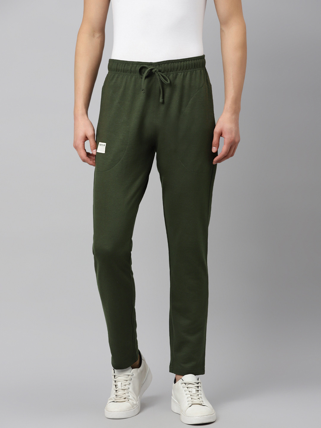 

Hubberholme Men Olive Green Solid Regular Fit Track Pants
