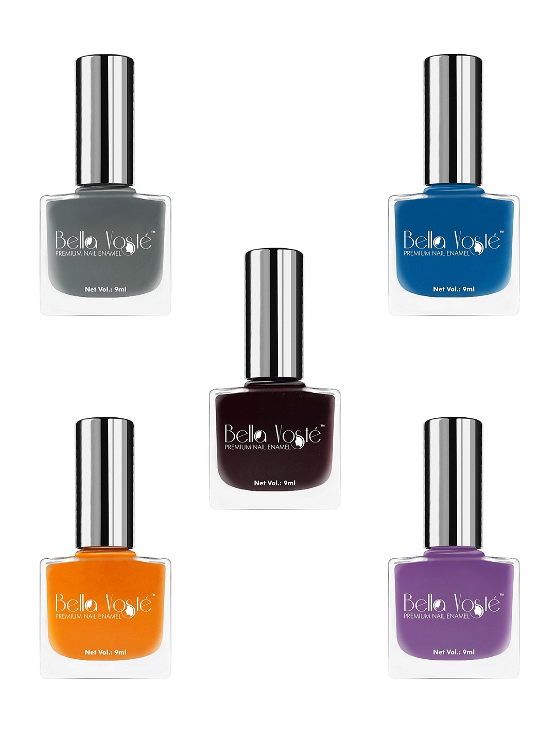 

Bella Voste Set of 5 Matte Nail Polish, Multi