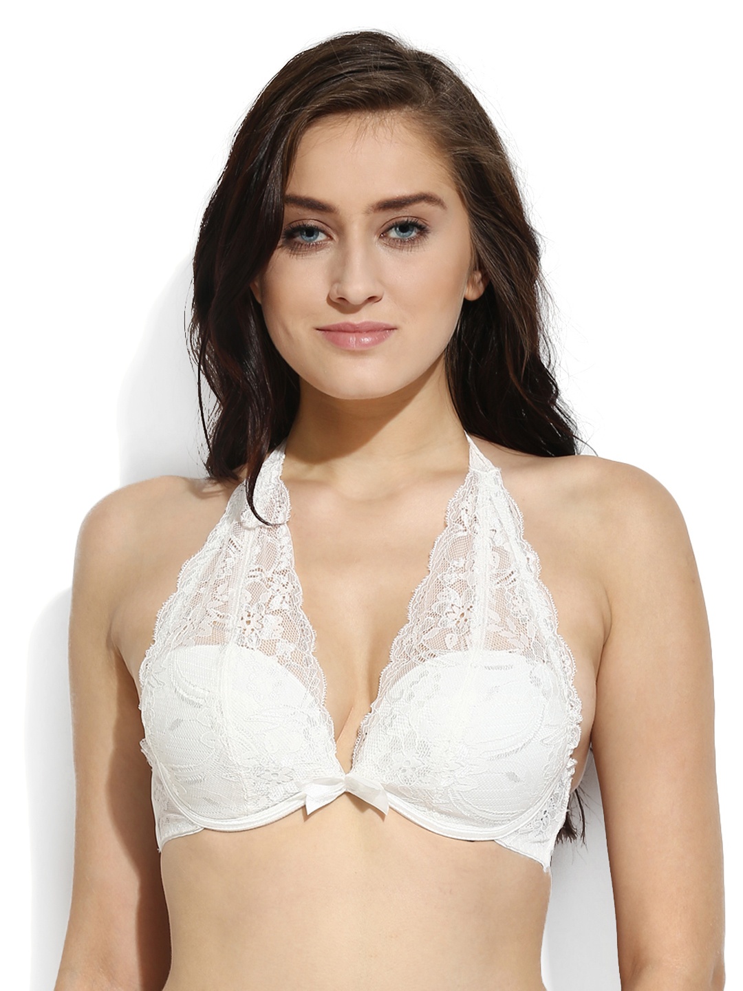 

Da Intimo White Lace Plunge Bra DI-588