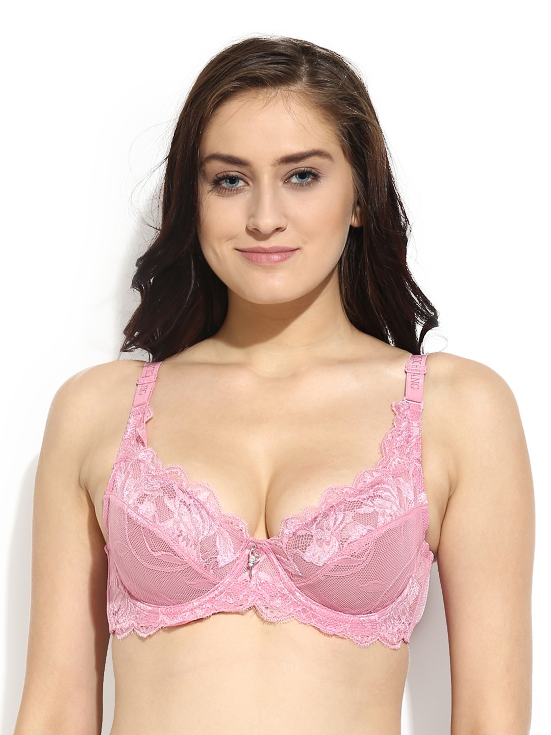 

Da Intimo Pink Lace Non-Padded Non-Wired Everyday Bra DI-723