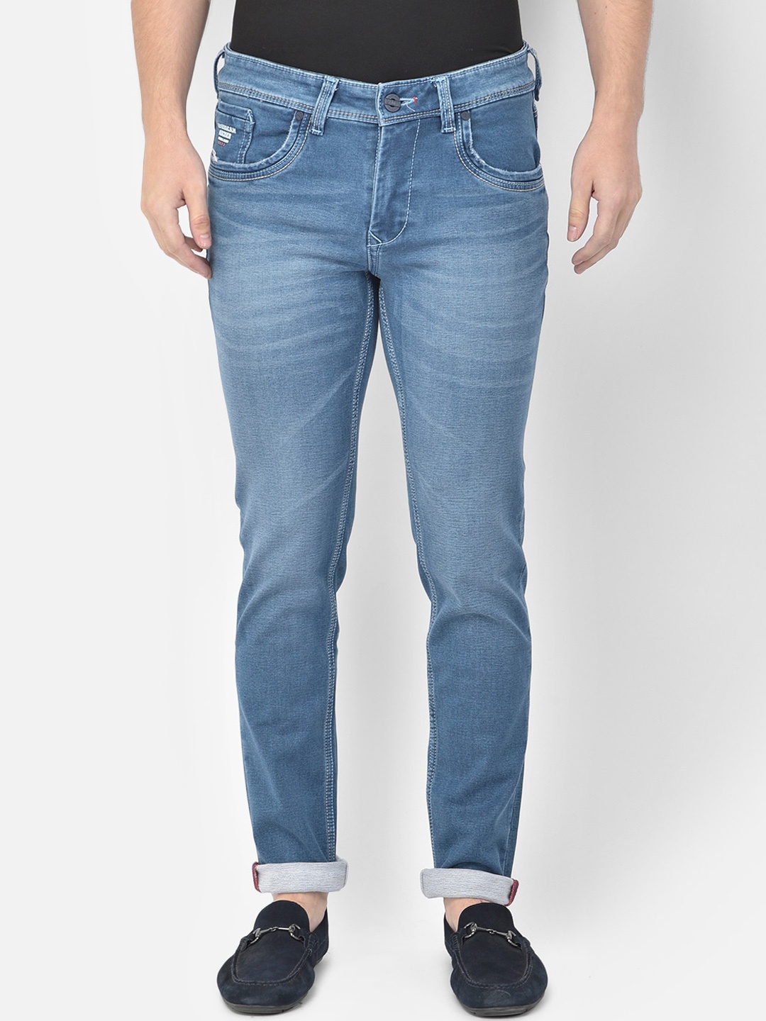 

American Archer Men Blue Smart Skinny Fit Low-Rise Light Fade Stretchable Jeans