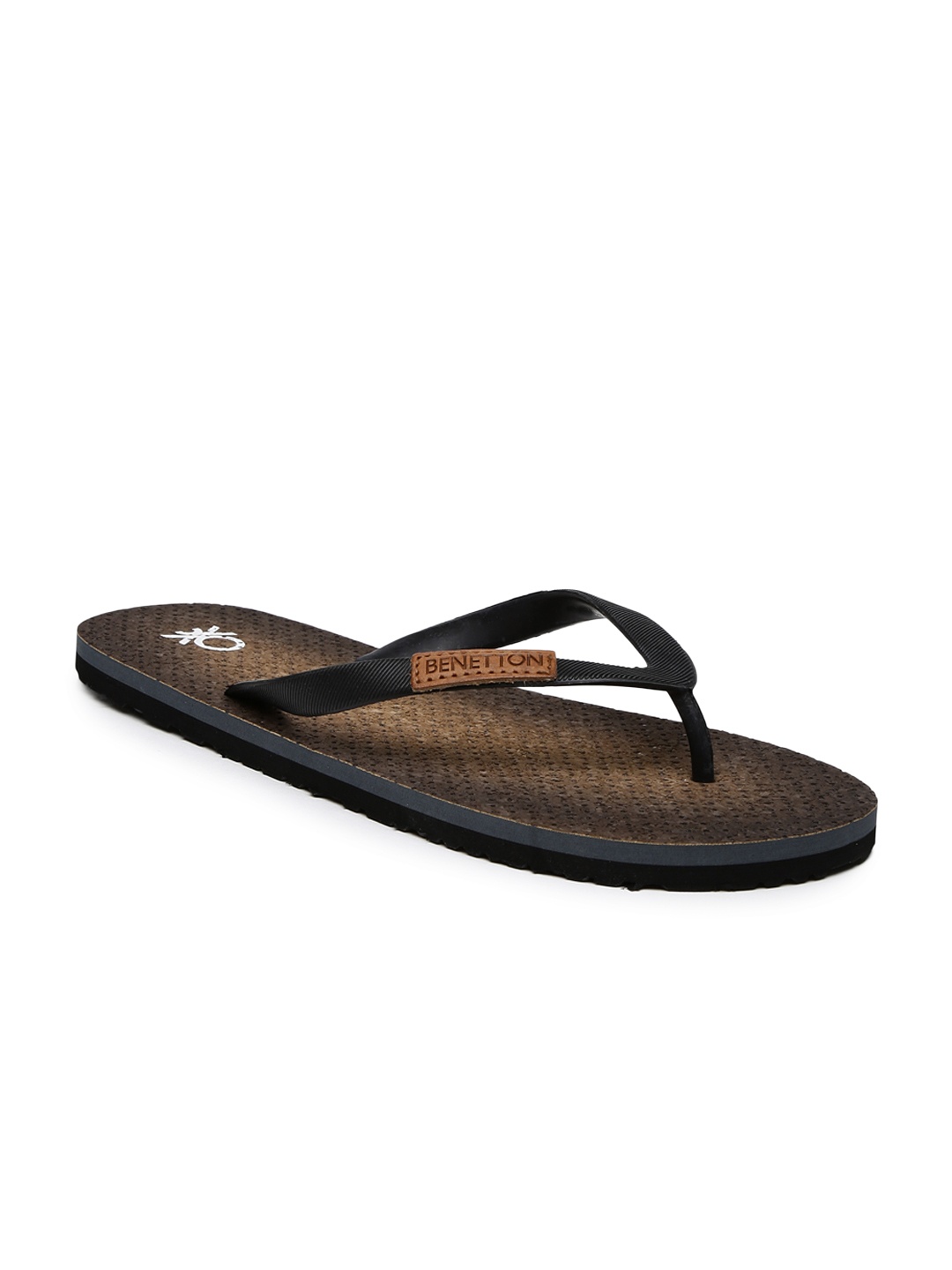 

United Colors of Benetton Men Black & Brown Flip-Flops