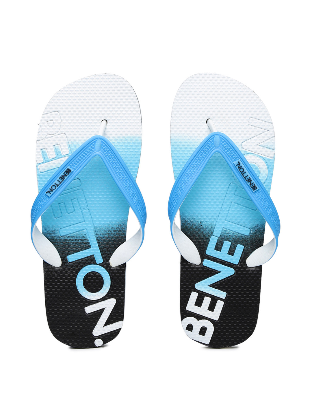 

United Colors of Benetton Men Blue & White Printed Flip-Flops