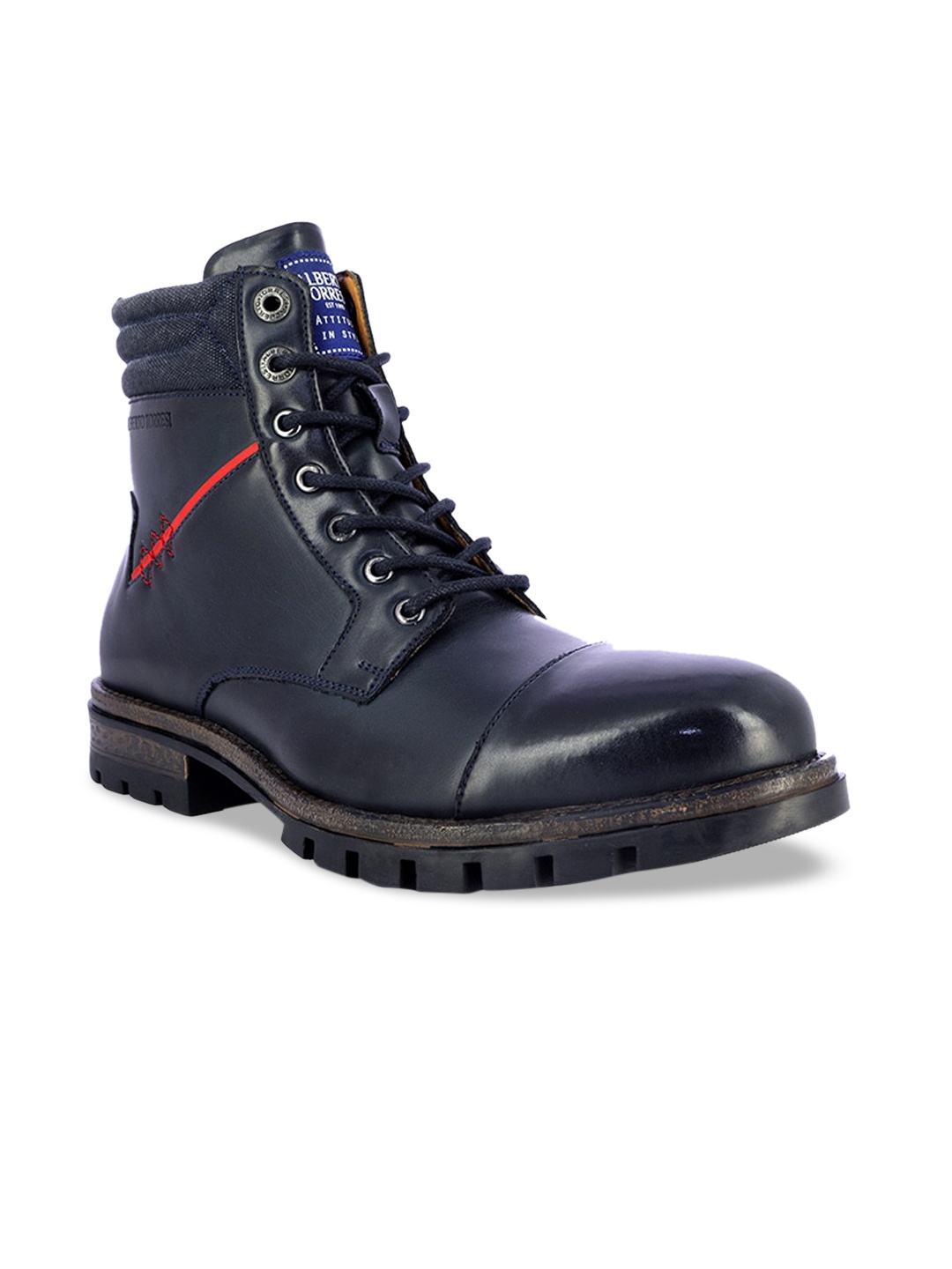 

Alberto Torresi Men Navy Blue Lace-Up Boots