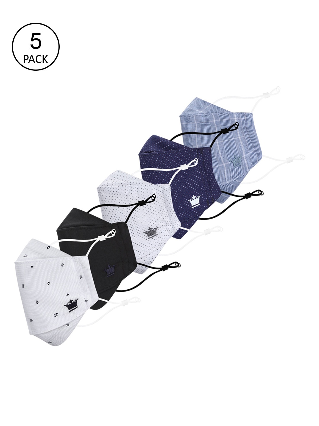 

Louis Philippe Men Pack Of 5 Assorted 3-Ply Reusable Cotton Protective Outdoor Masks