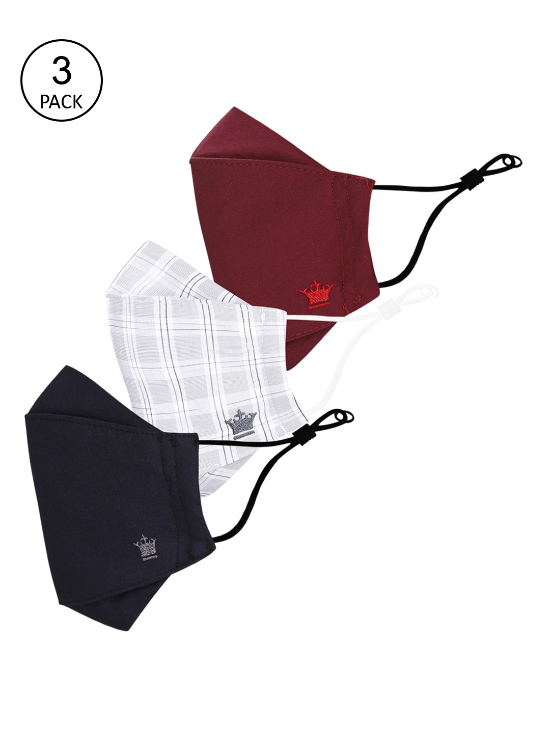 

Louis Philippe Men Pack Of 3 Assorted 3-Ply Reusable Cotton Protective Outdoor Masks