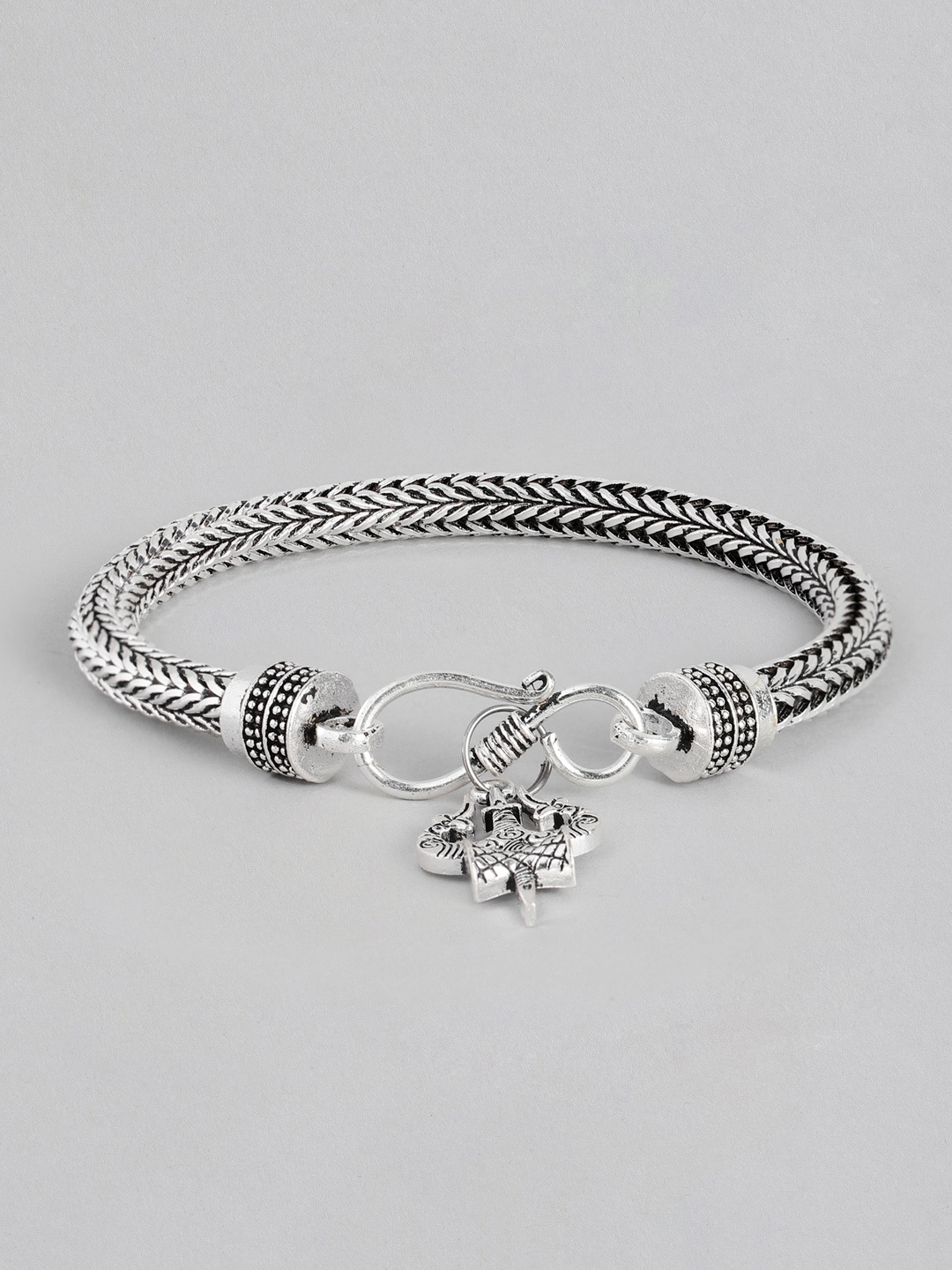 

EL REGALO Men Silver-Toned Ring Bracelet