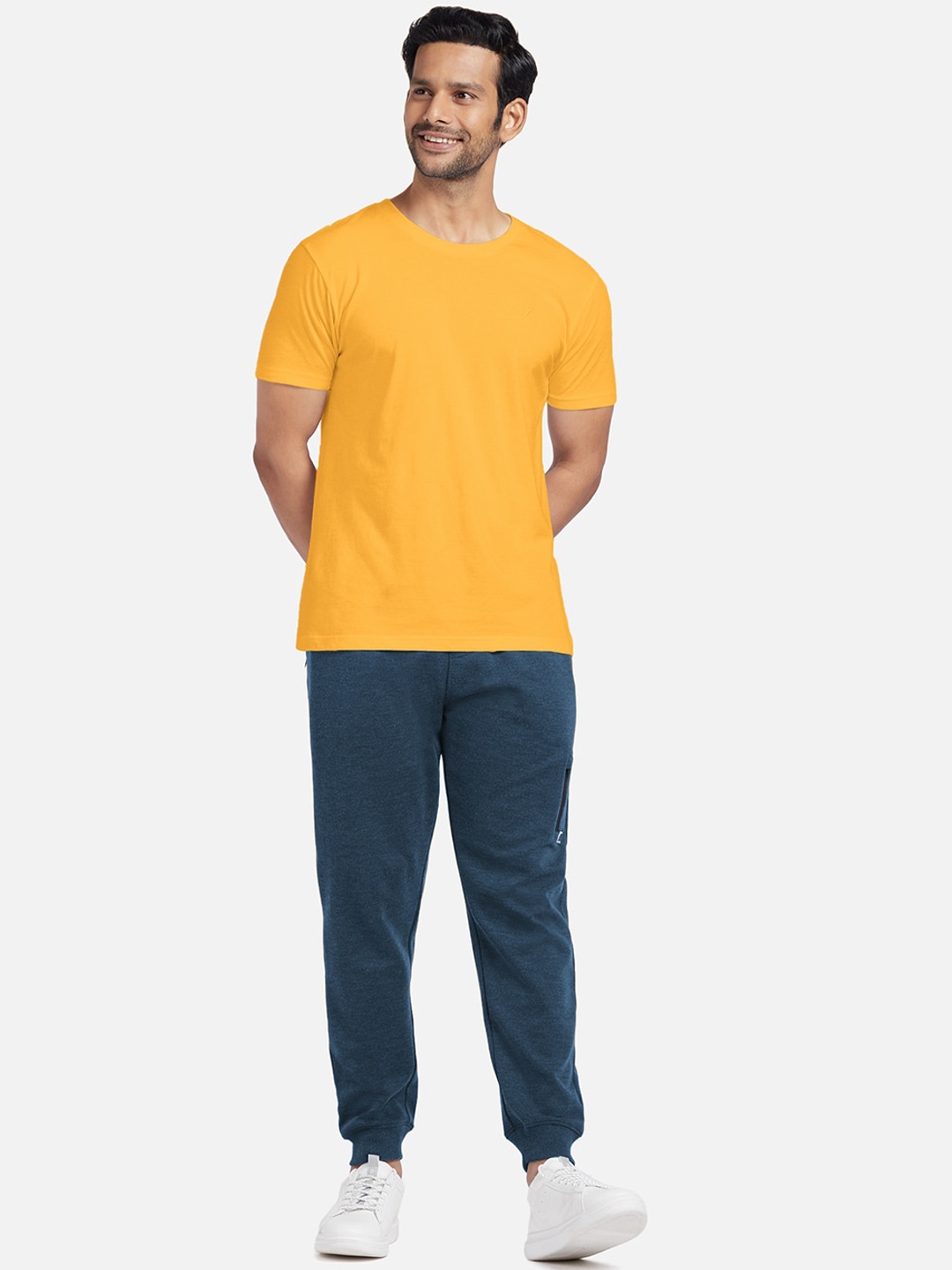 

XYXX Men Yellow & Navy Blue Night suit