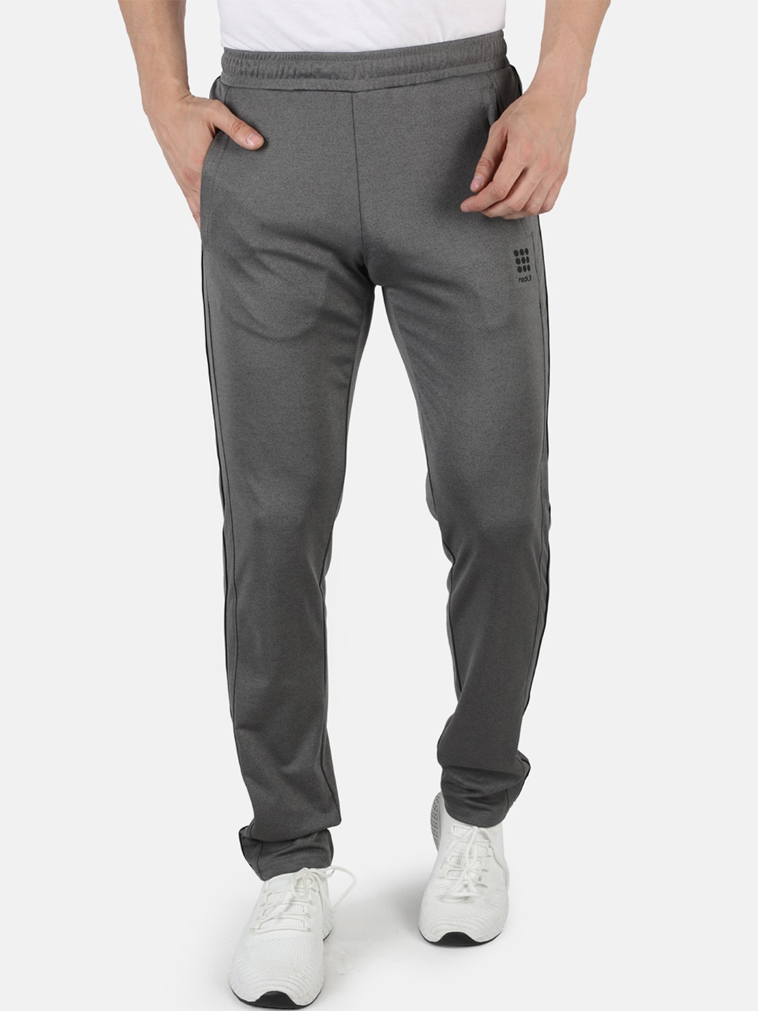 

rock.it Men Grey Solid Joggers, Charcoal