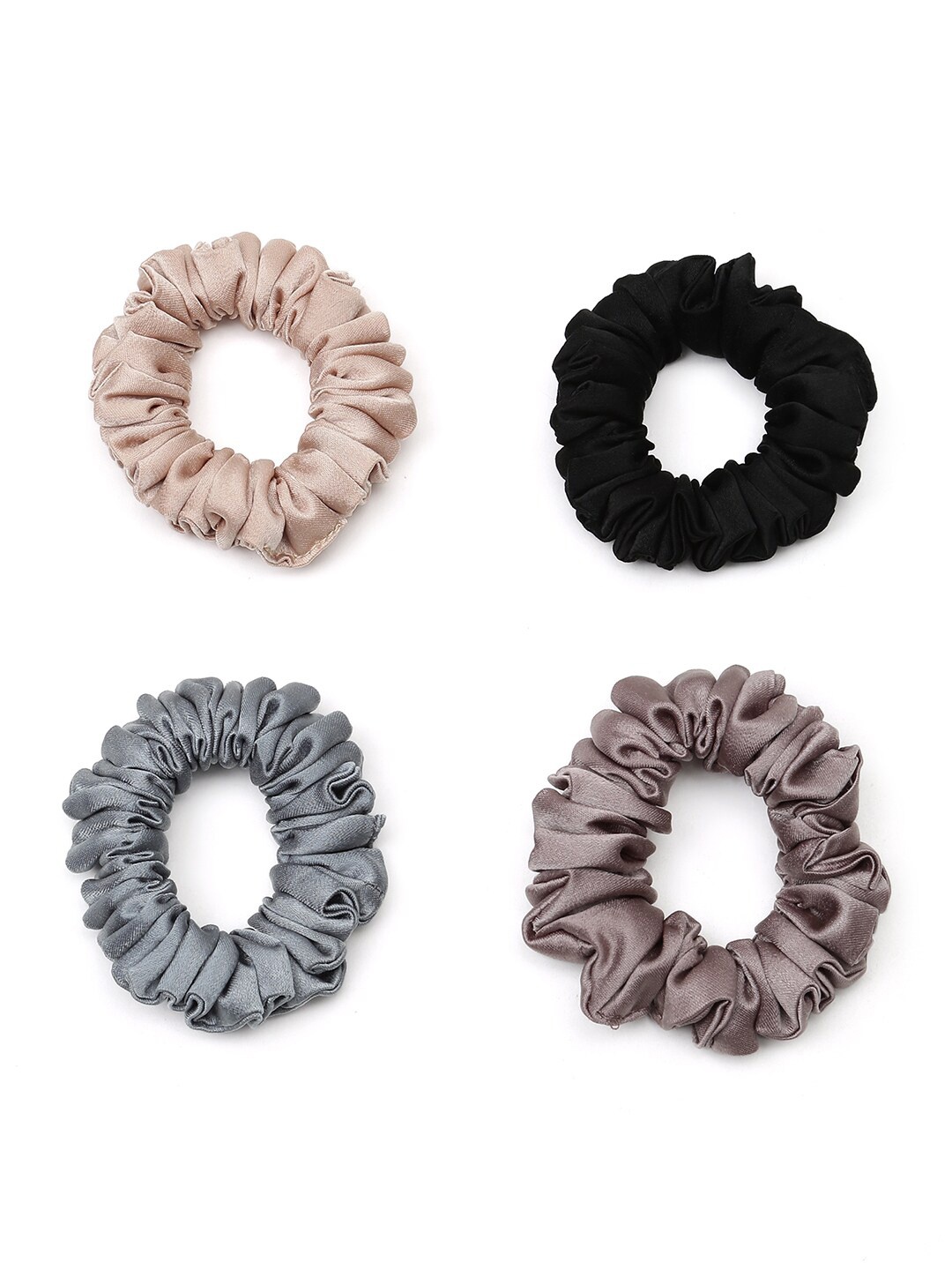 

Knotty Tail Women Peach-Coloured & Black Set of 4 Ponytail Holders