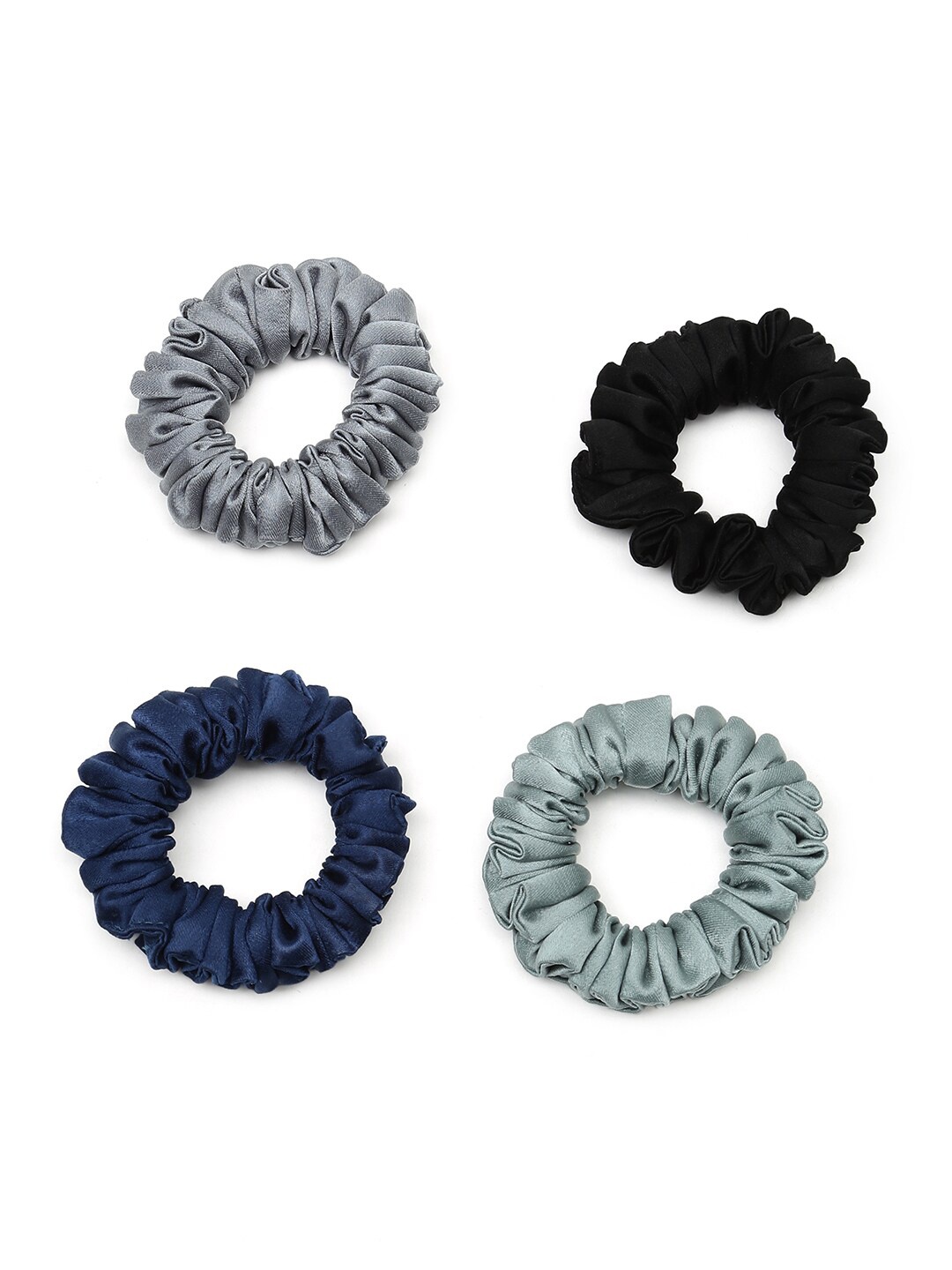 

Knotty Tail Women Set of 4 Blue & Black Ponytail Holders