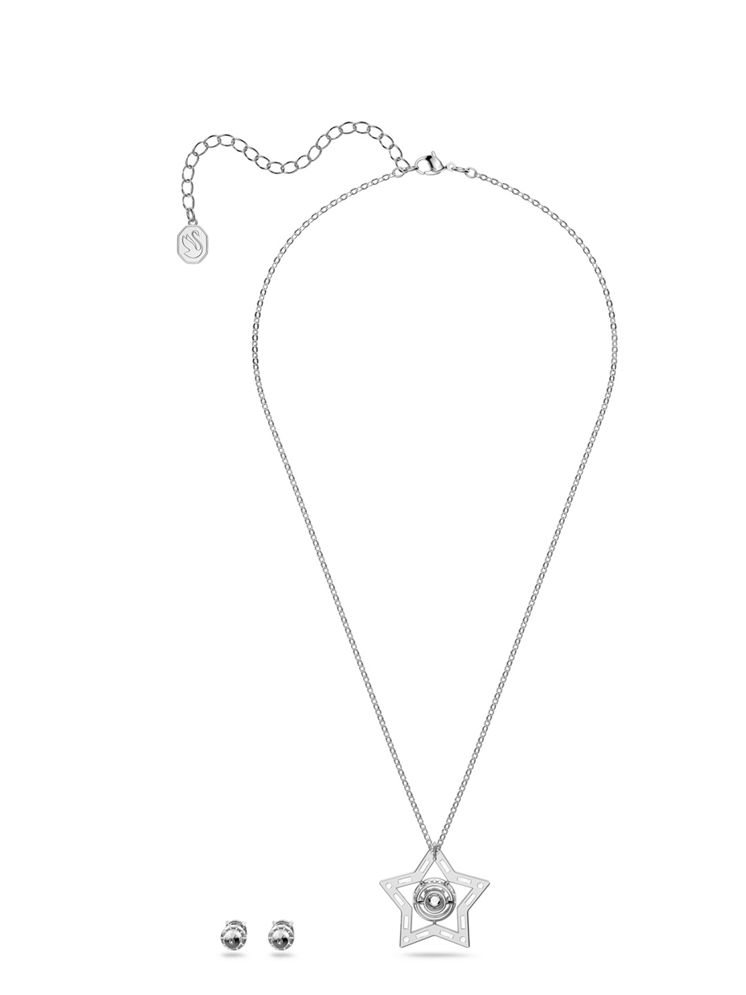 

SWAROVSKI White & Silver-Toned Stella Crystals Jewellery Set
