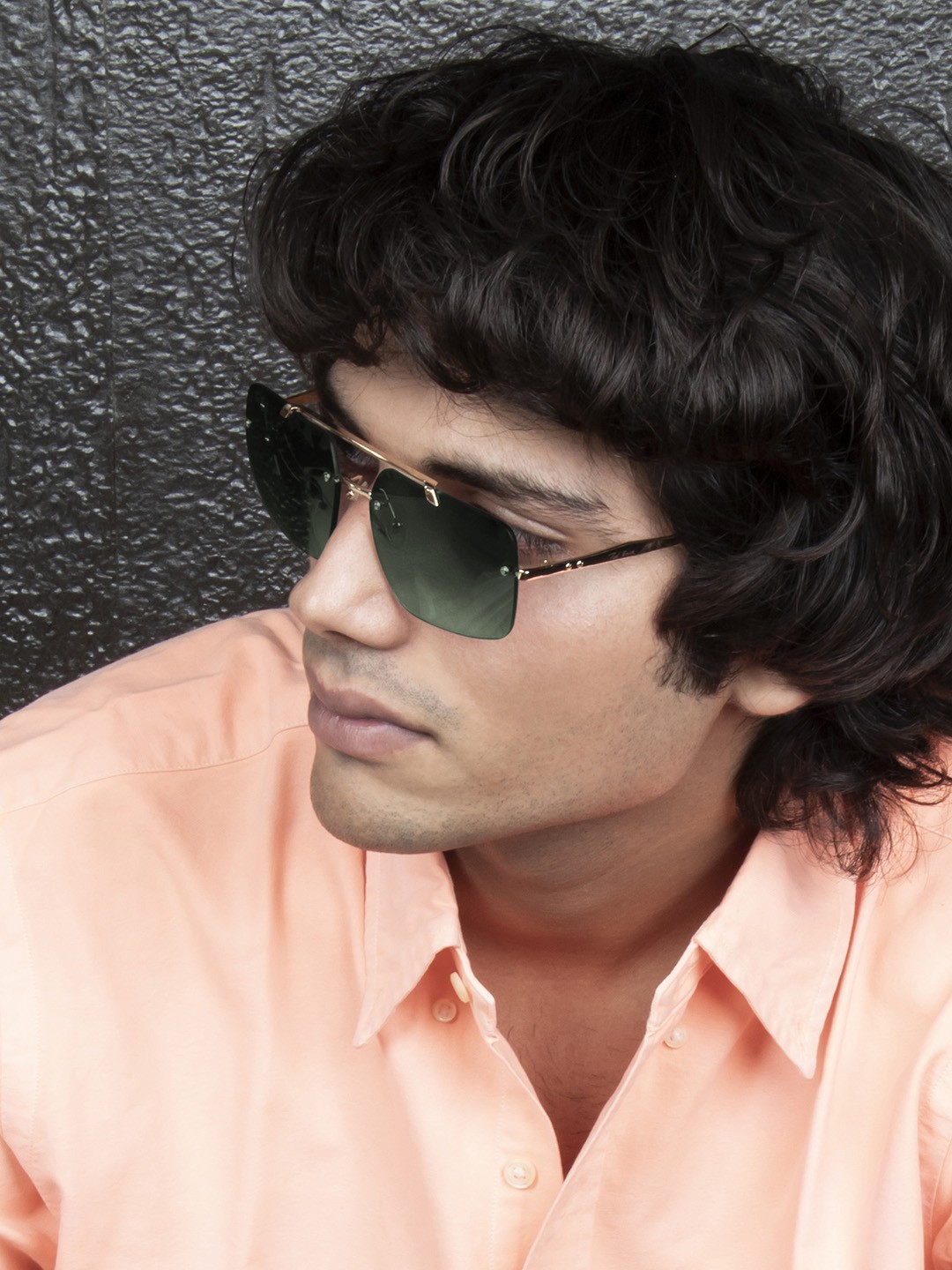 

Ted Smith Unisex Green Aviator Sunglasses with UV Protected Lens