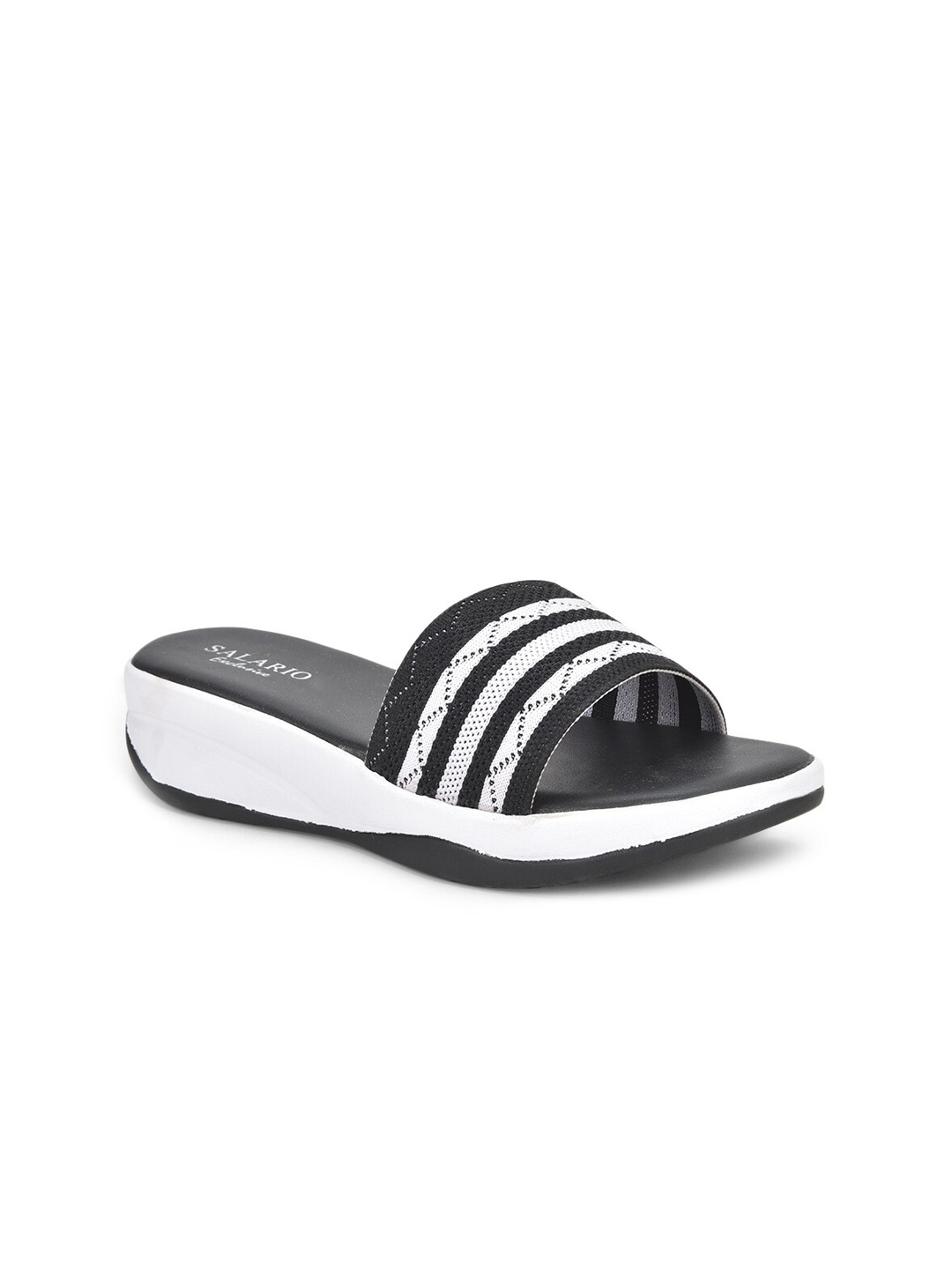 

SALARIO Women Black Striped Driving Shoes
