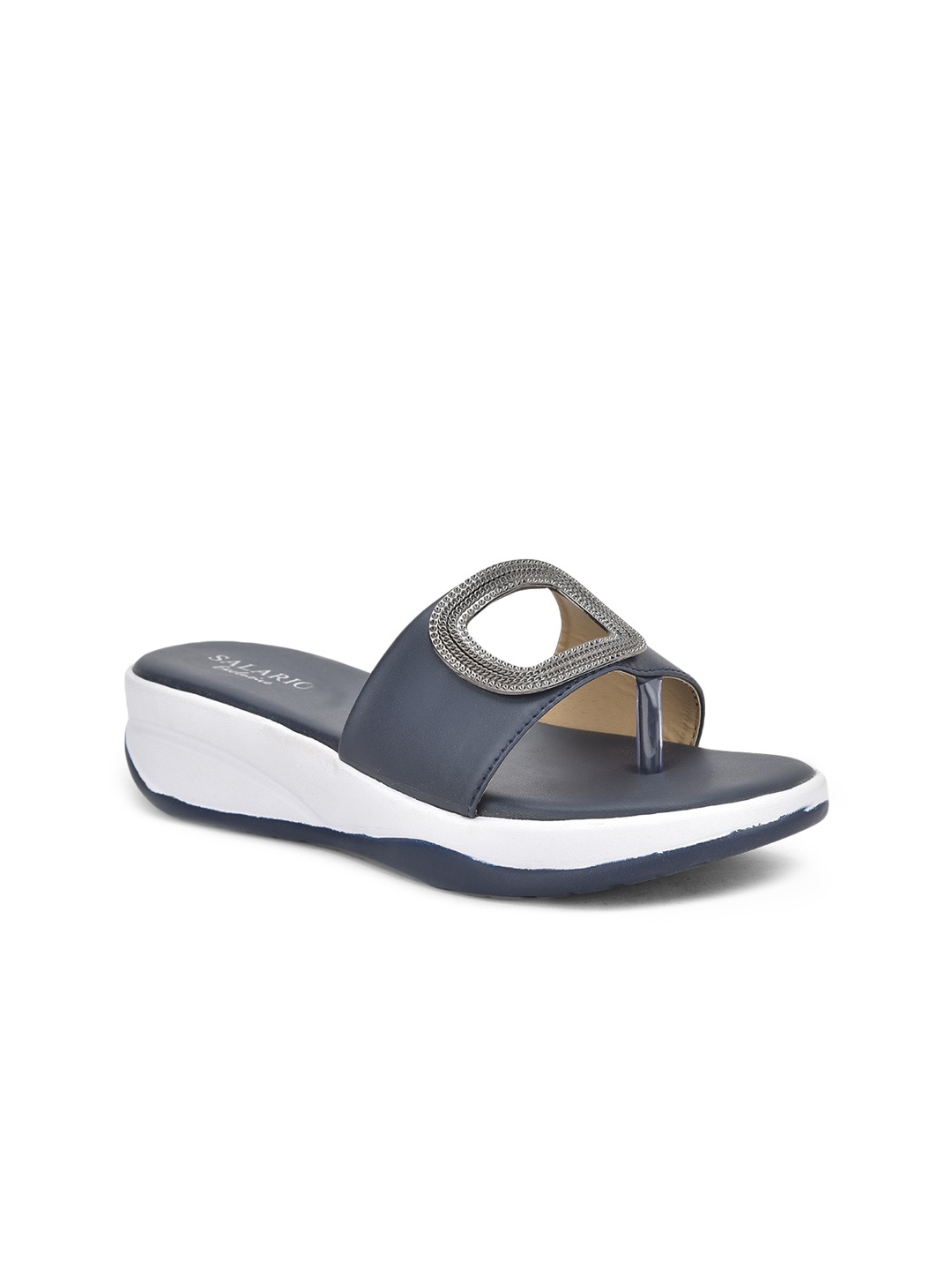 

SALARIO Blue Embellished Comfort Sandals