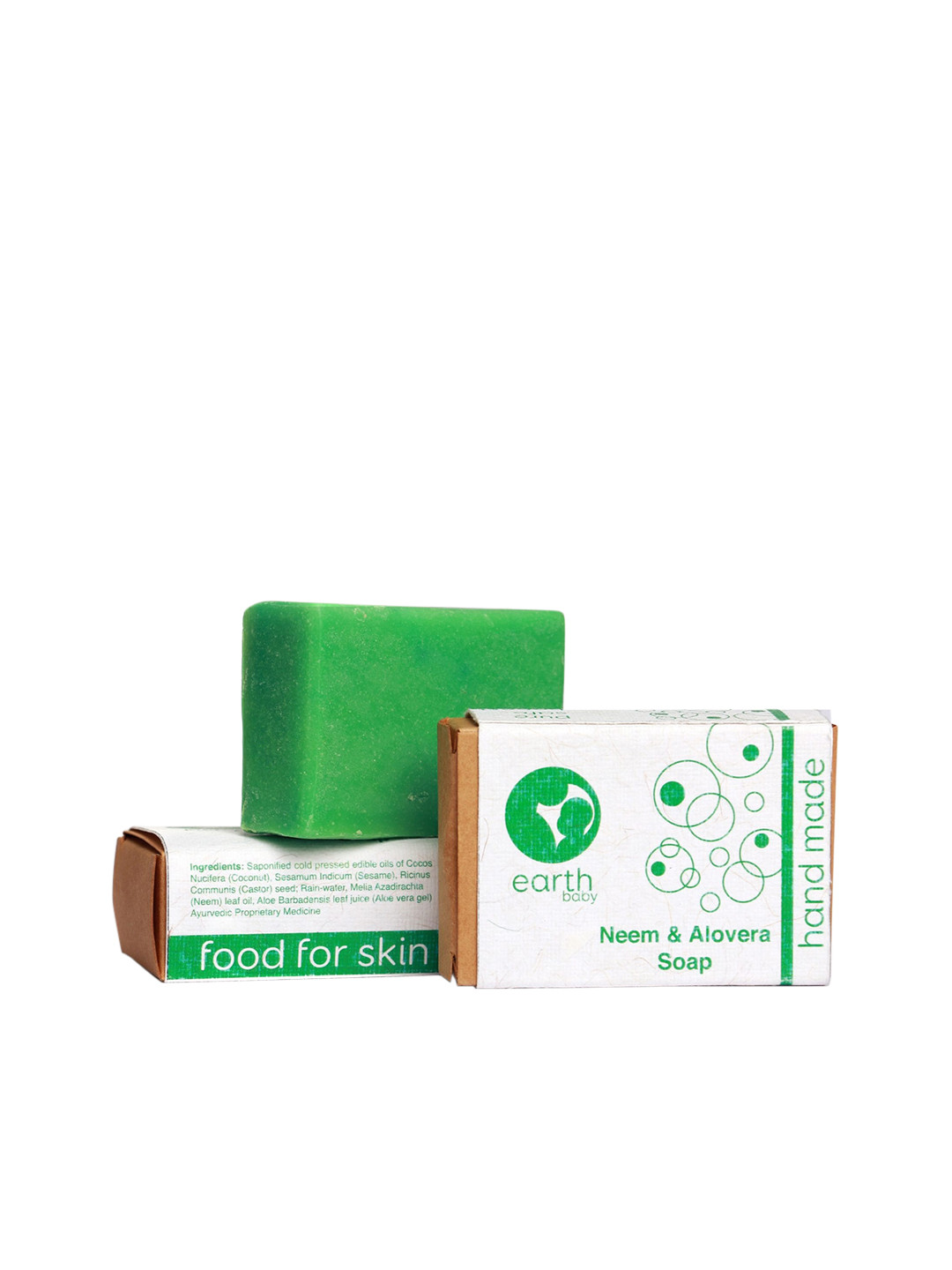 

earthbaby Pack of 3 Kids Handmade Neem & Aloe Vera Soap - 300g, Green