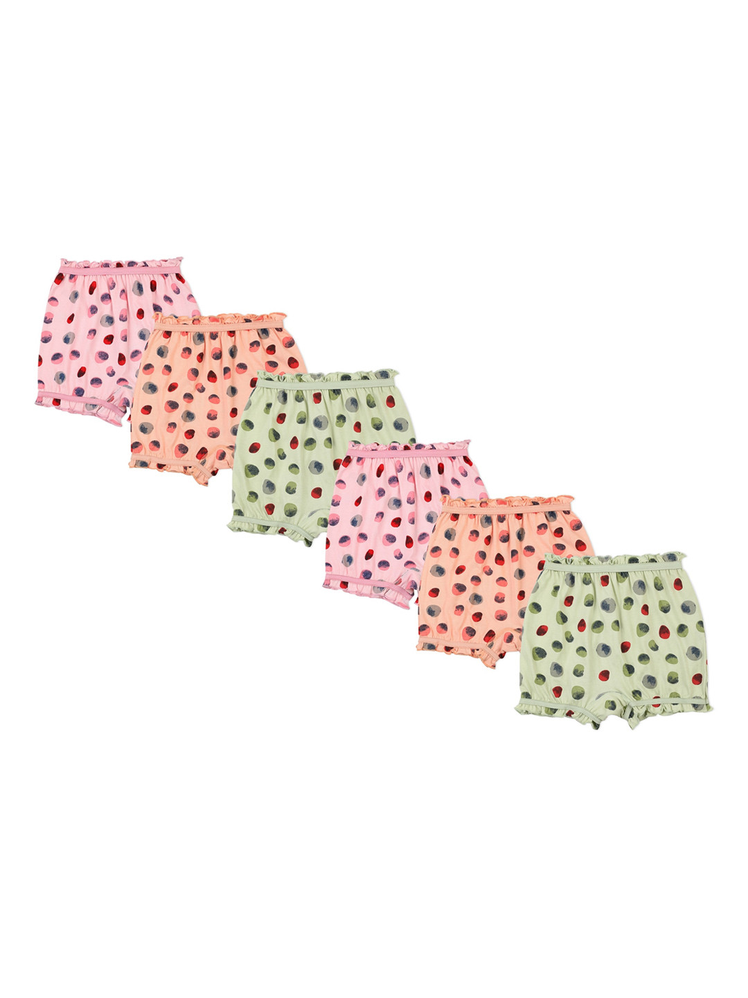 

Red Rose Girls Pack Of 6 Printed Cotton Briefs, Pink