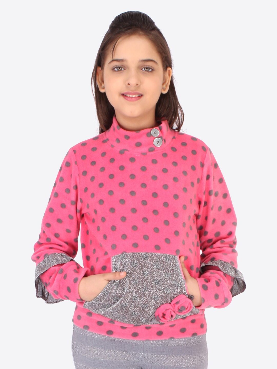 

CUTECUMBER Girls Pink Printed Sweatshirt