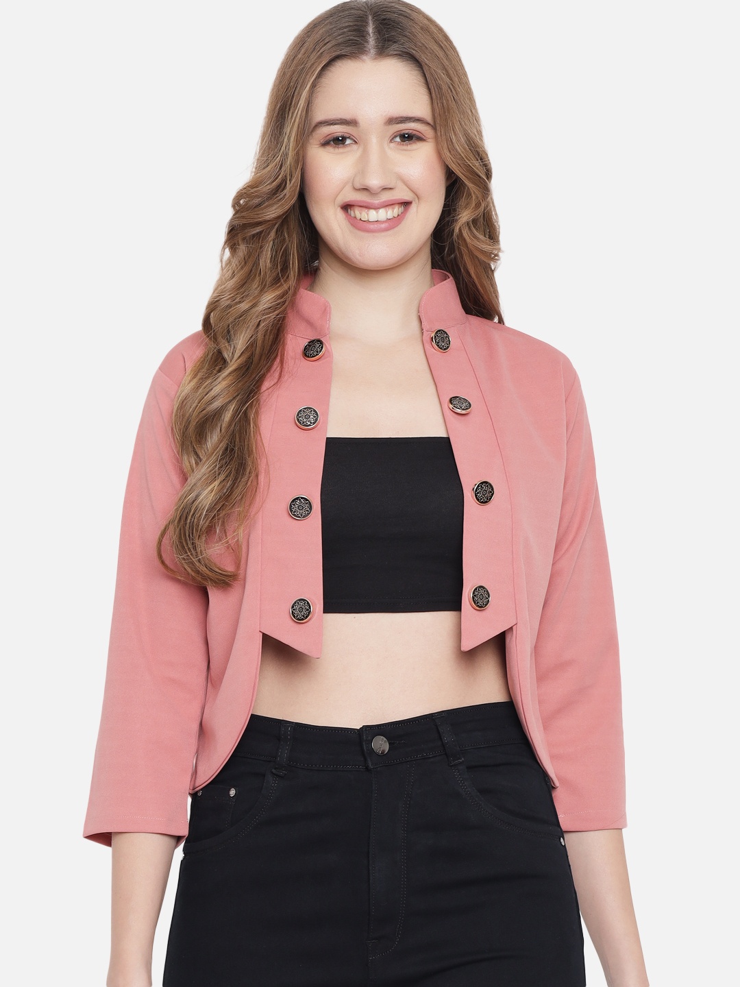 

Purple Feather Women Rose Crop Tailored Jacket