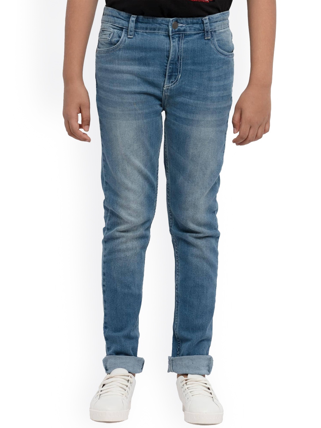 

UNDER FOURTEEN ONLY Boys Blue Slim Fit Light Fade Jeans