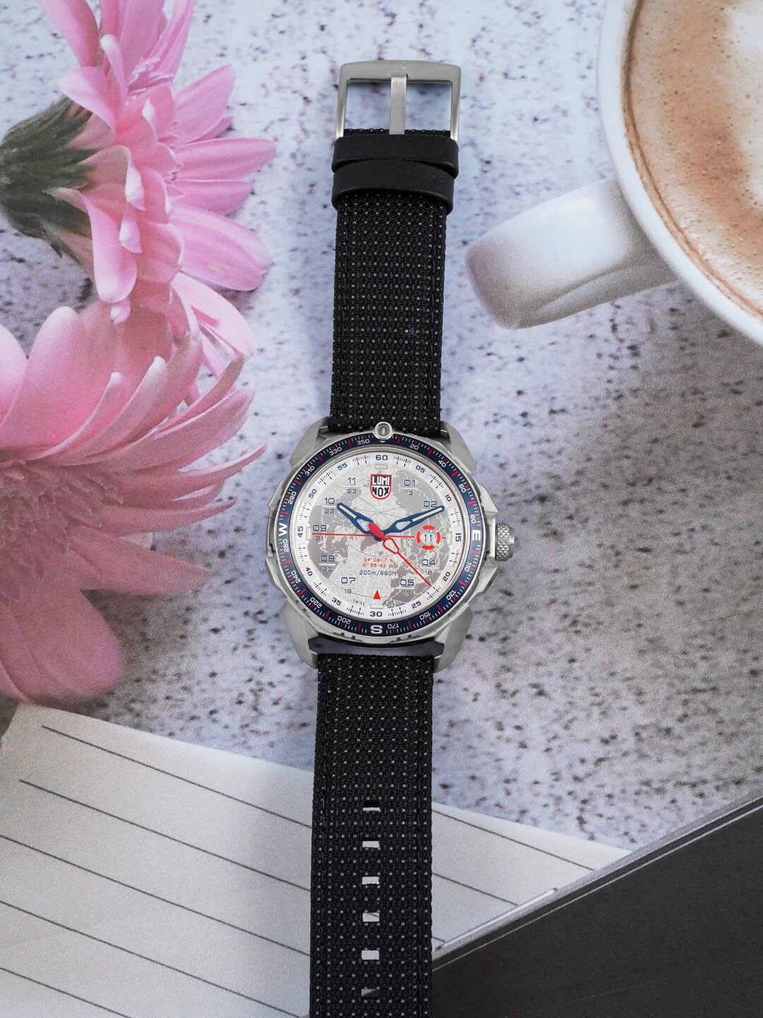 

Luminox Men Silver-Toned Dial & Blue Textured Straps Analogue Watch XL 1208