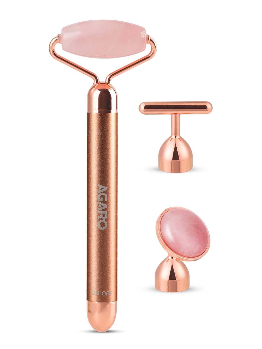 

Agaro 3-In-1 Electric Rose Quartz Face Roller, Rose gold