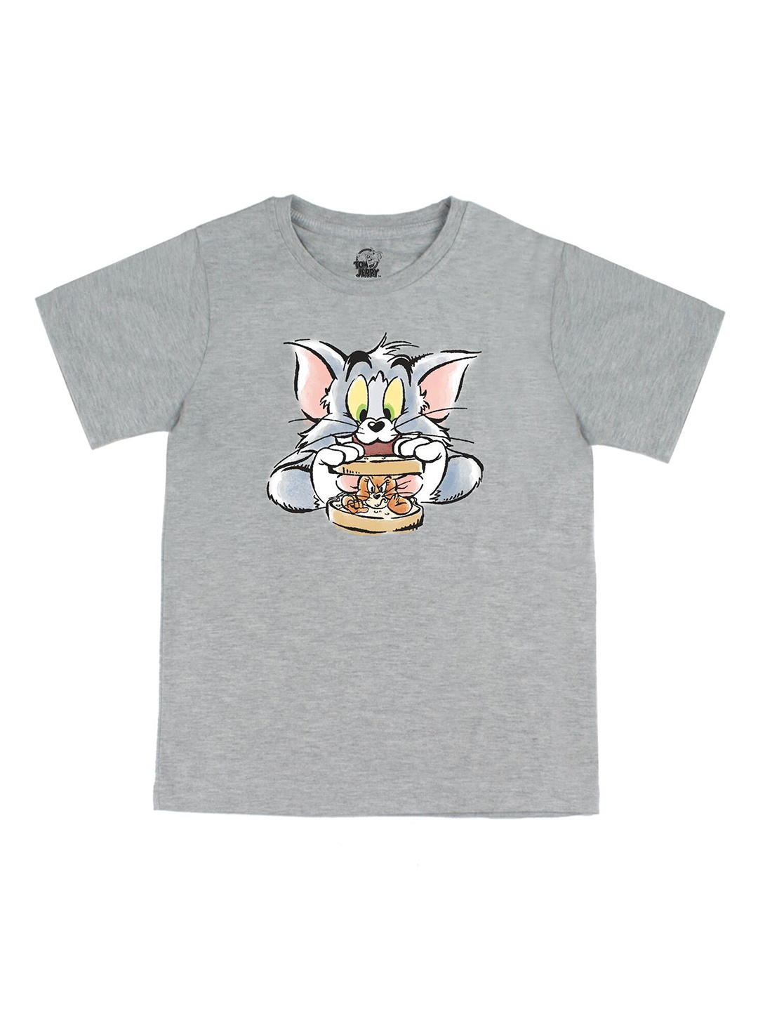 

Tom & Jerry by Wear Your Mind Boys Grey Raw Edge T-shirt